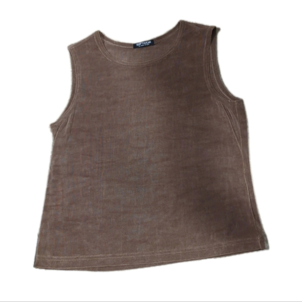 Softwear Marc Singer Womens Brown Large Travelers Tank Top EUC Made In USA